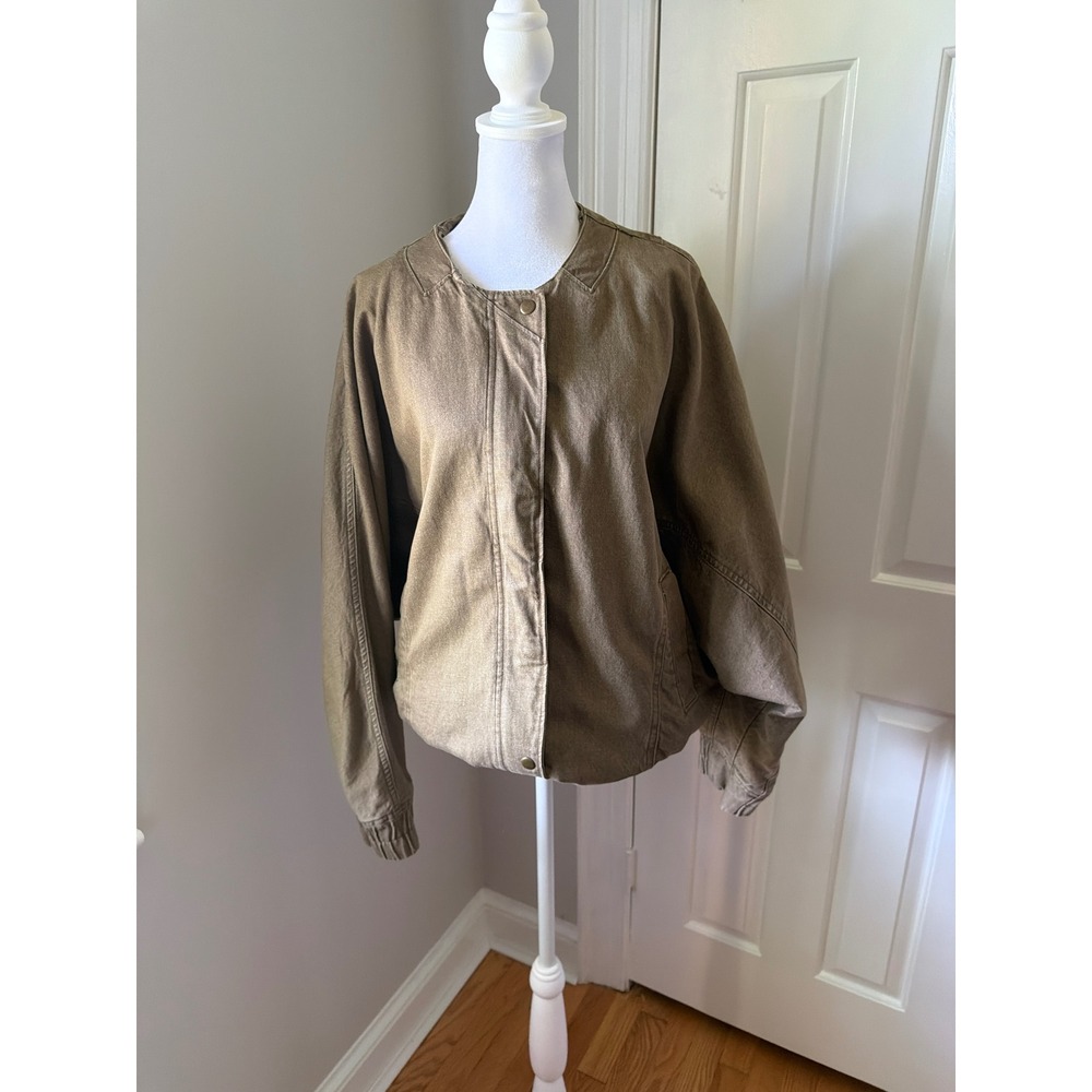 BDG Urban Outfitters Dolman Batwing Bomber Jacket Olive Green Faded Large